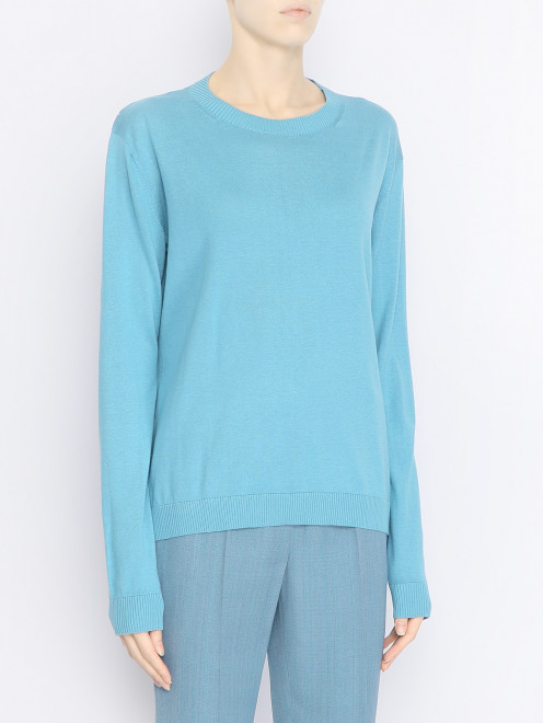 Джемпер из хлопка и шелка однотонный Weekend Max Mara - МодельВерхНиз