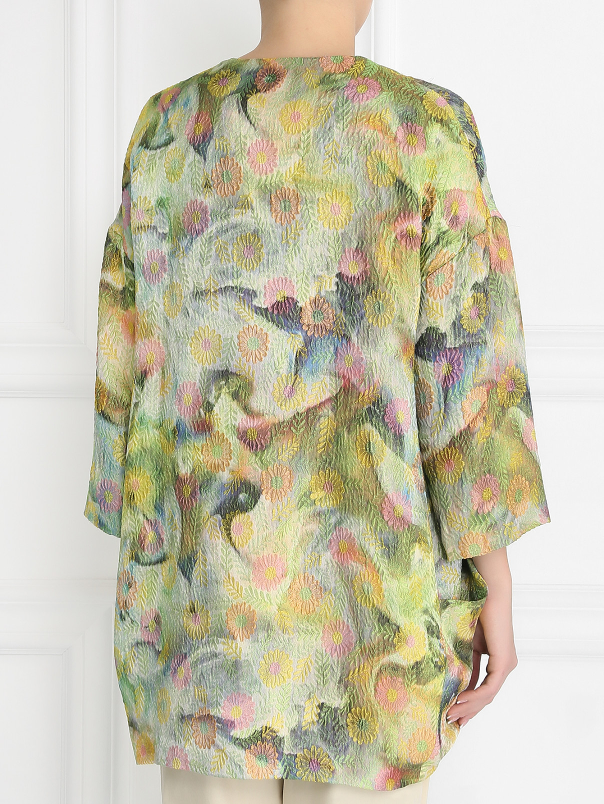 Пальто с цветочным узором и боковыми карманами Femme by Michele R.  –  Модель Верх-Низ1  – Цвет:  Узор