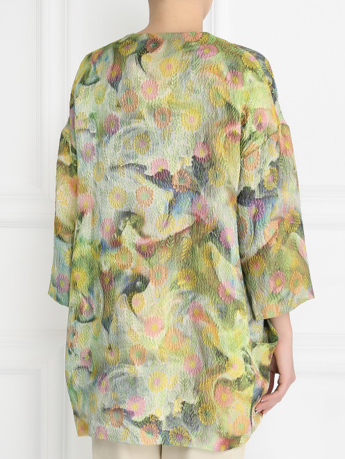 Пальто с цветочным узором и боковыми карманами - Модель Верх-Низ1