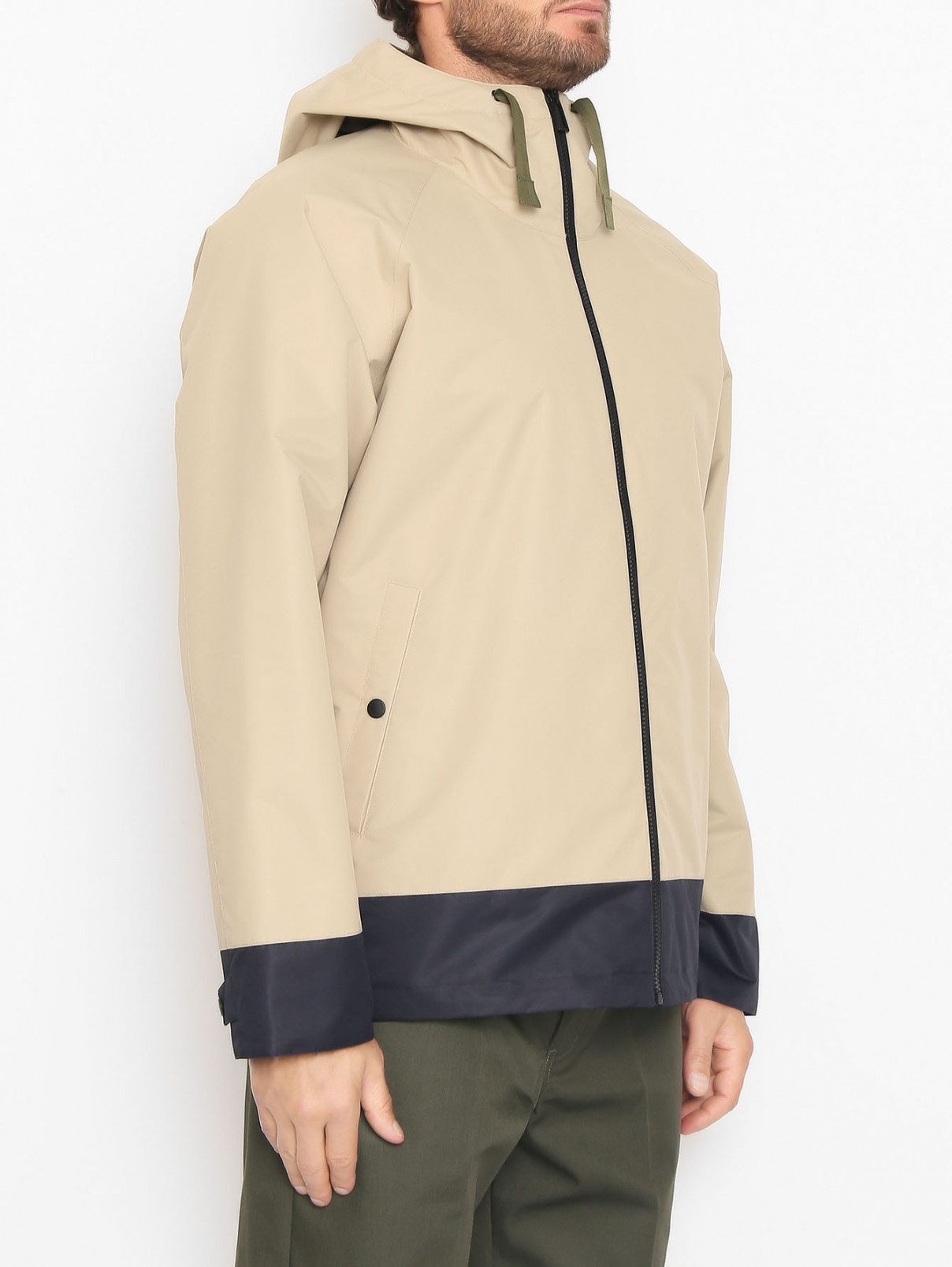 Куртка на молнии с капюшоном Paul Smith  –  МодельВерхНиз  – Цвет:  Бежевый