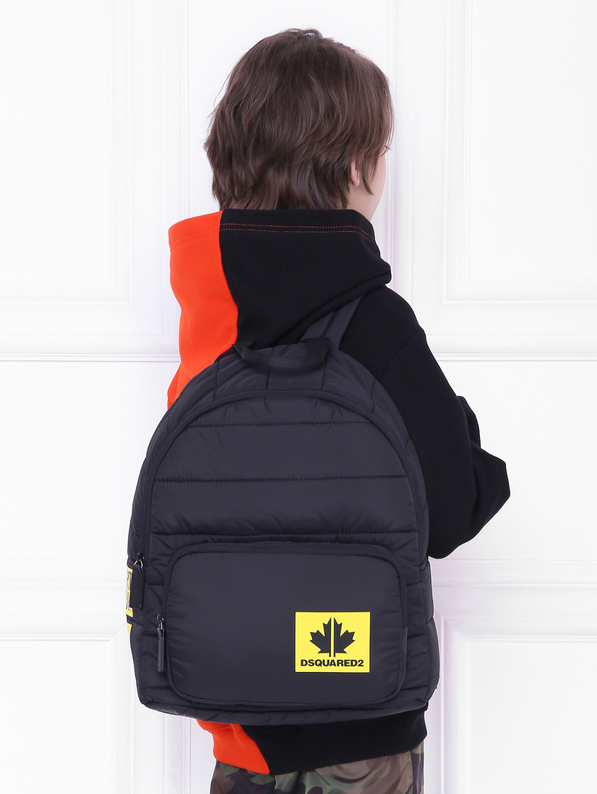 Рюкзак с контрастным принтом Dsquared2  –  МодельВерхНиз  – Цвет:  Черный