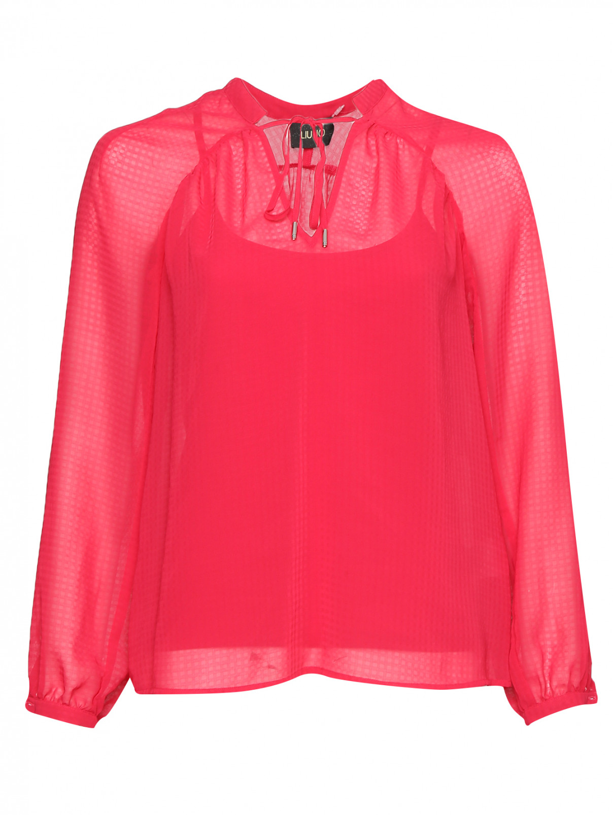 Блуза свободного кроя Liu Jo  –  Общий вид  – Цвет:  Красный