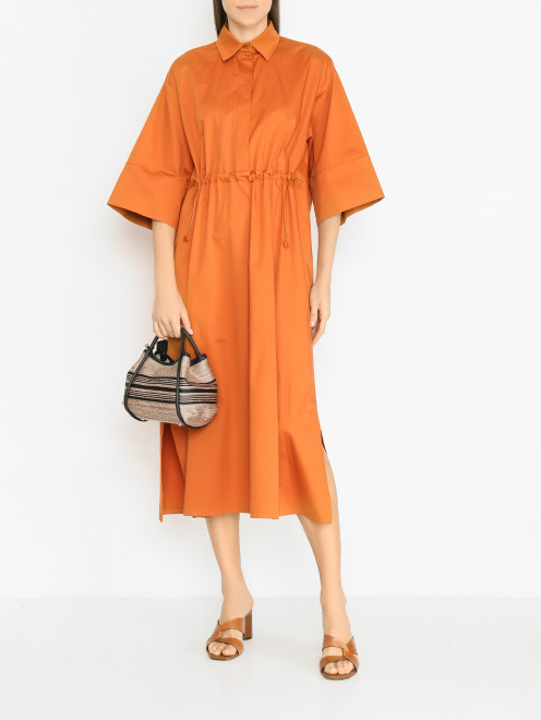 Платье-миди из хлопка свободного кроя Max Mara - МодельОбщийВид