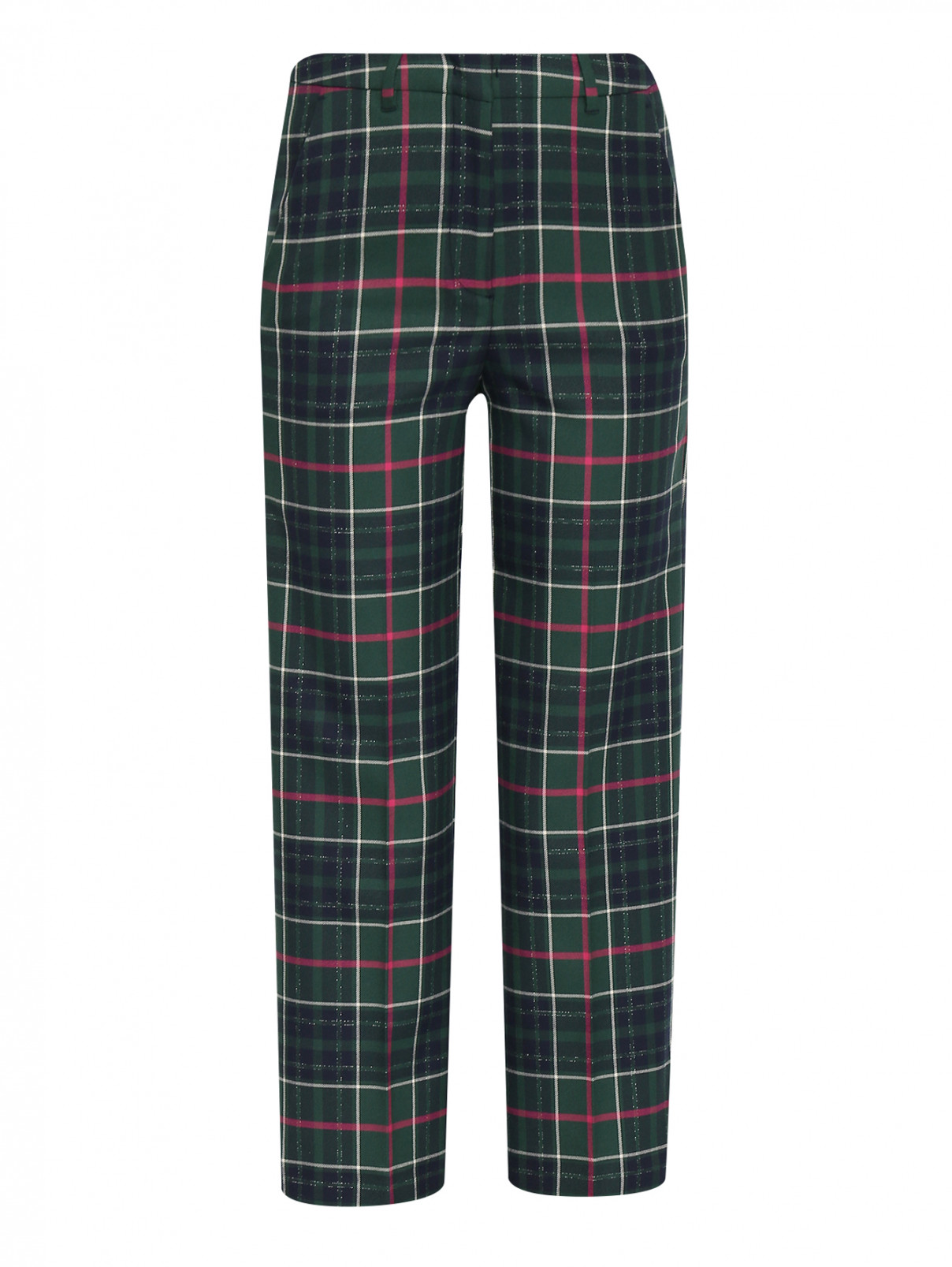 Укороченные брюки с узором клетка Max&Co  –  Общий вид  – Цвет:  Зеленый