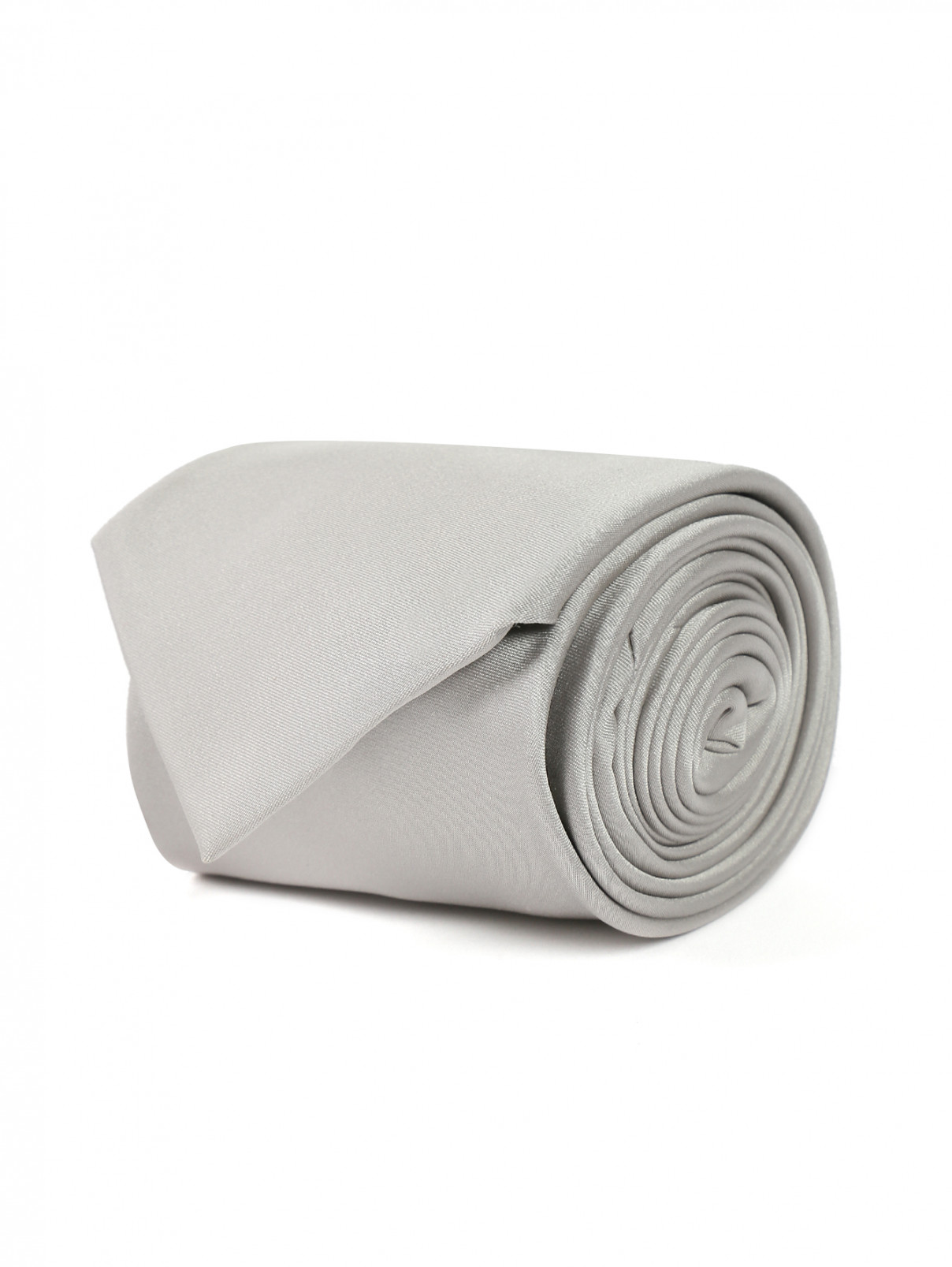Однотонный галстук из шелка Pal Zileri  –  Общий вид  – Цвет:  Серый