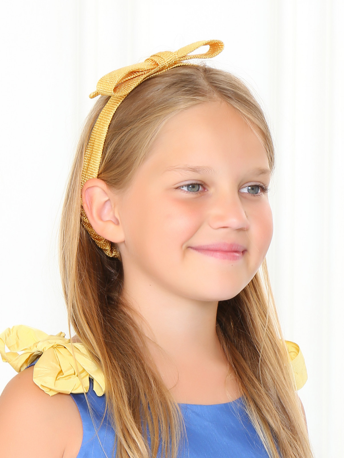 Повязка для волос с декором "бант" MiMiSol  –  Модель Общий вид  – Цвет:  Желтый