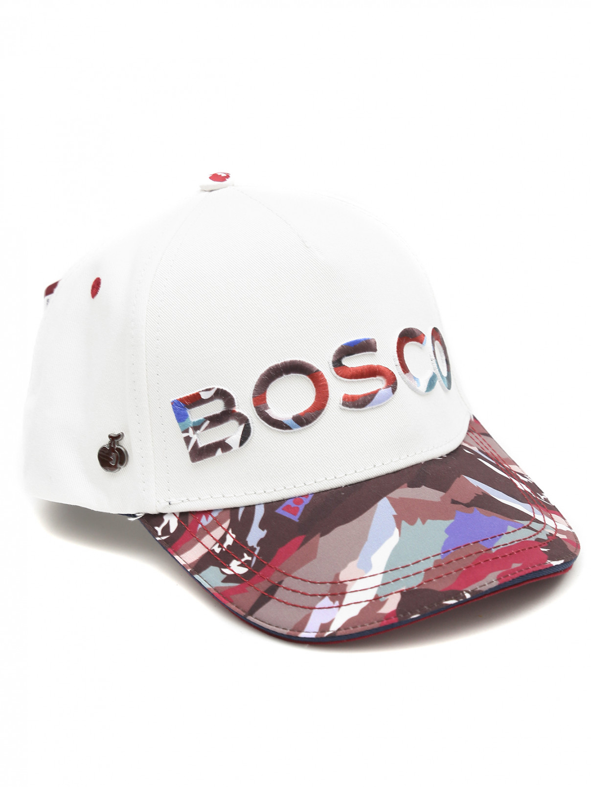 Бейсболка хлопковая с принтом BOSCO  –  Общий вид  – Цвет:  Белый