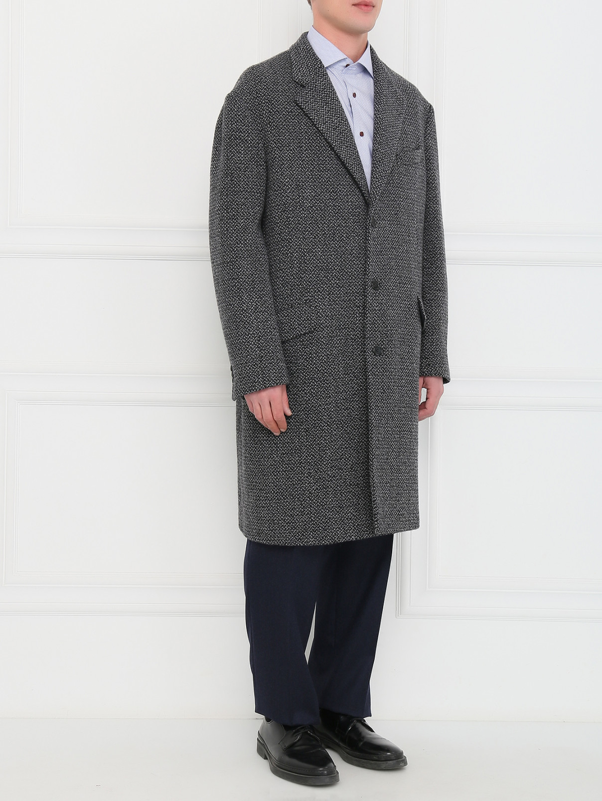 Пальто однобортное из шерсти Jil Sander  –  Модель Общий вид  – Цвет:  Серый