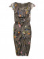 Платье из шелка с драпировкой и декорированным поясом Moschino Cheap&Chic  –  Общий вид