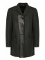 Пальто из шерсти с кожаной вставкой Jil Sander  –  Общий вид