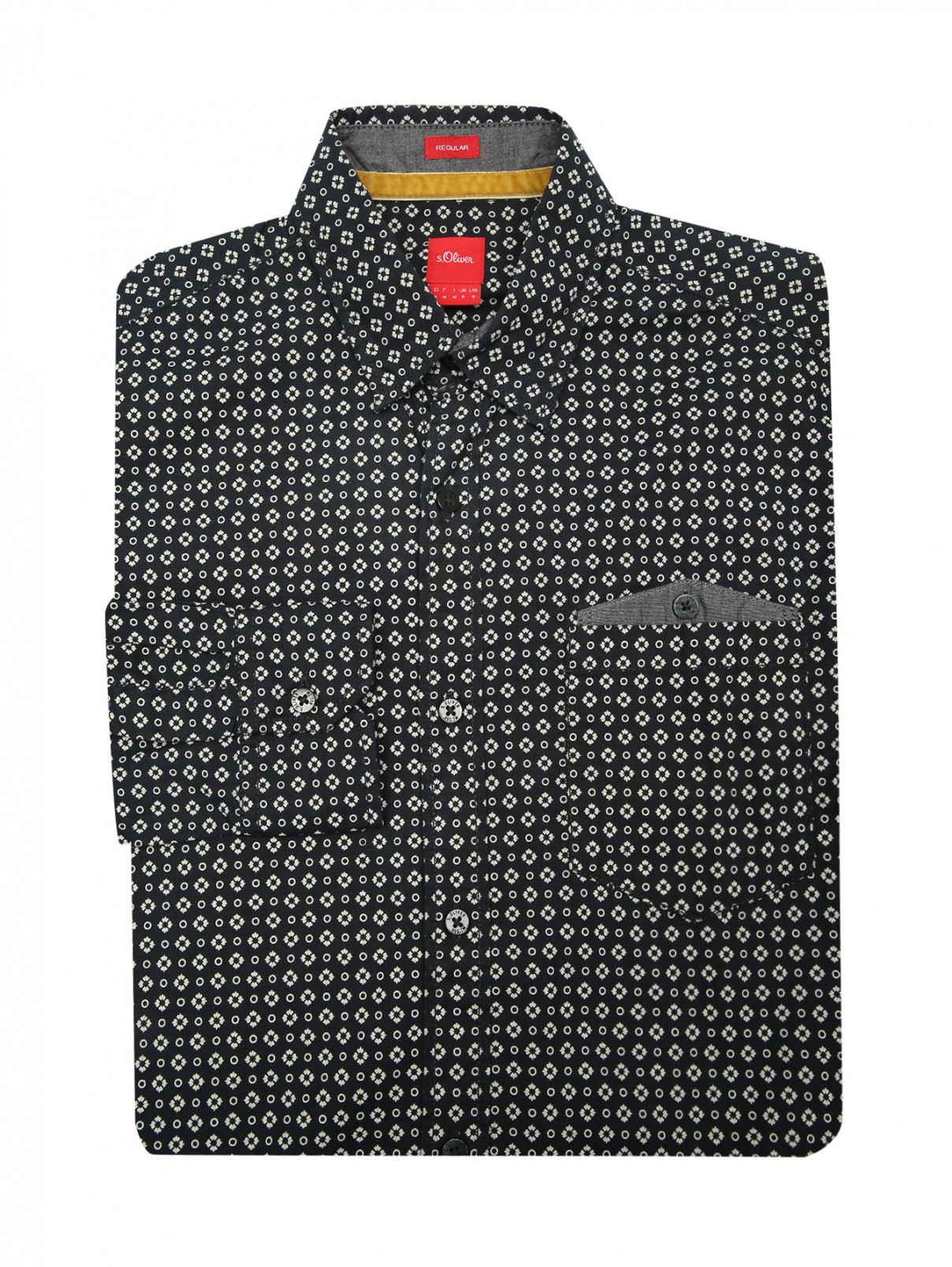 Рубашка из хлопка с узором S.Oliver  –  Общий вид  – Цвет:  Узор