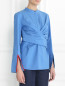 Блуза из хлопка с драпировкой Erika Cavallini  –  Модель Верх-Низ