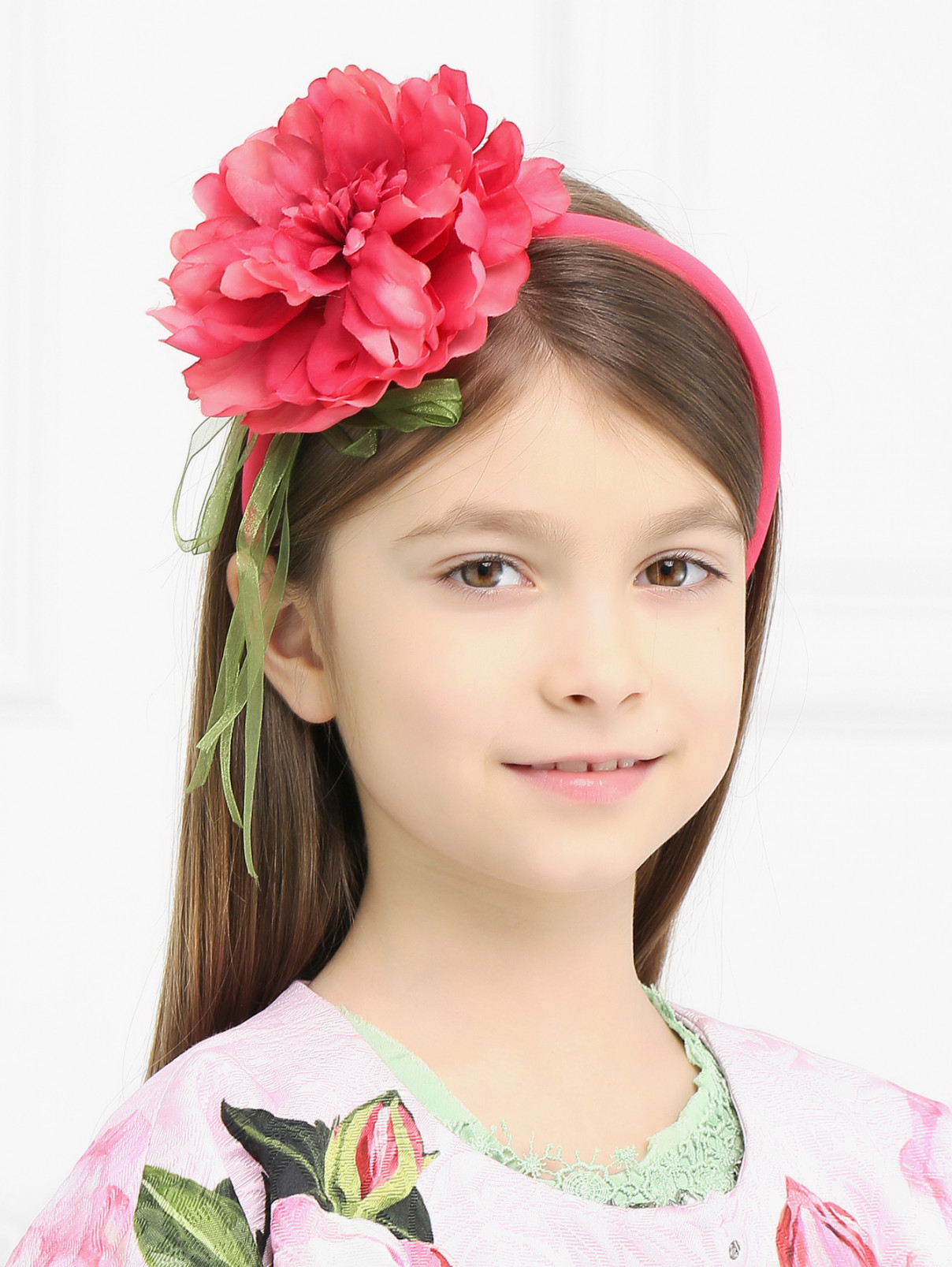 Ободок с цветком Aletta  –  Модель Общий вид  – Цвет:  Розовый