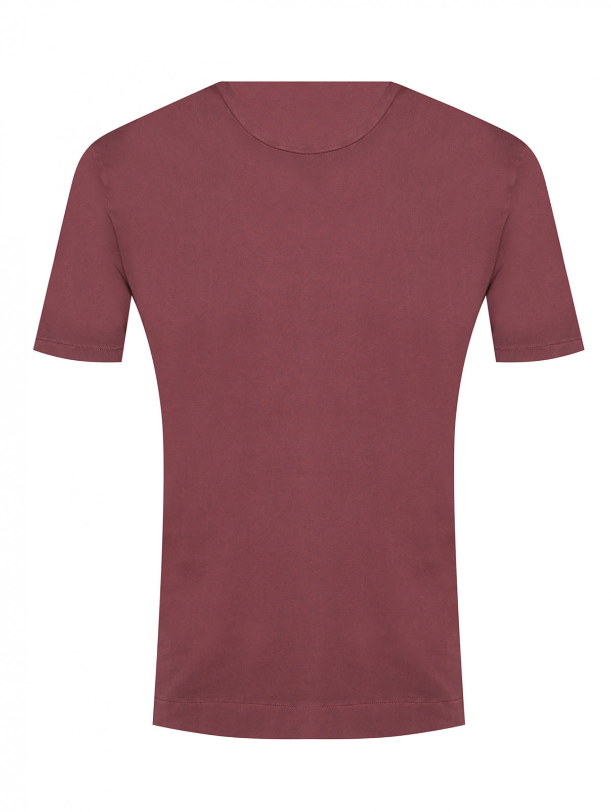 Однотонная футболка из хлопка Boglioli  –  Общий вид  – Цвет:  Красный