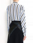 Блуза из шелка с узором "полоска" с накладным карманом MSGM  –  Модель Верх-Низ1
