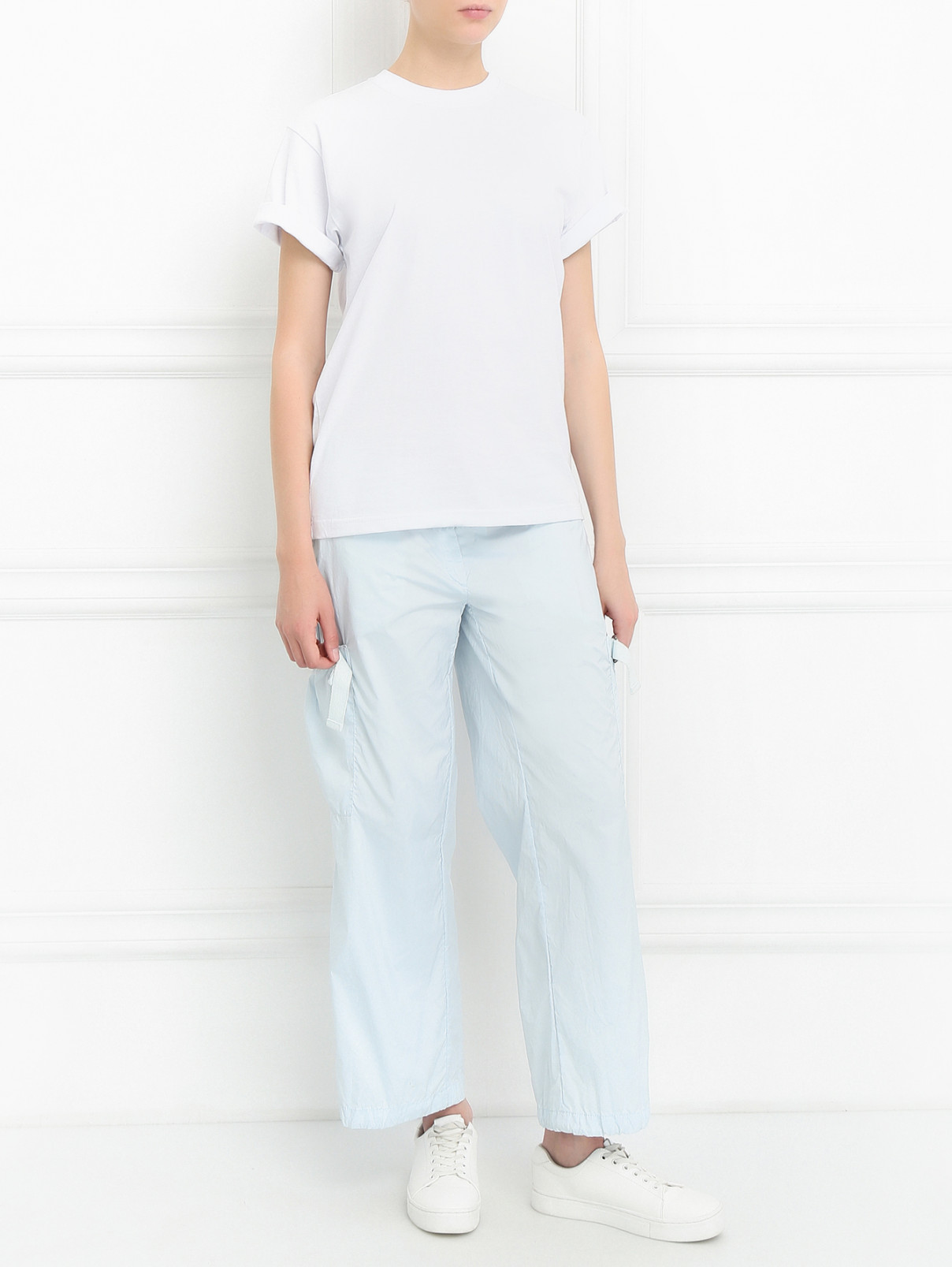 Укороченные брюки с накладными карманами Jet Set  –  Модель Общий вид  – Цвет:  Синий