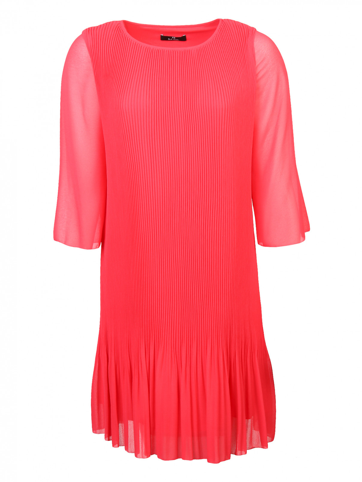 Платье-мини свободного кроя с рукавами 3/4 Paul Smith  –  Общий вид  – Цвет:  Красный