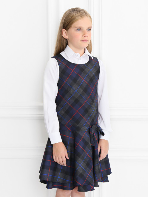 Платье в клетку с бантиком Aletta Couture - Модель Верх-Низ