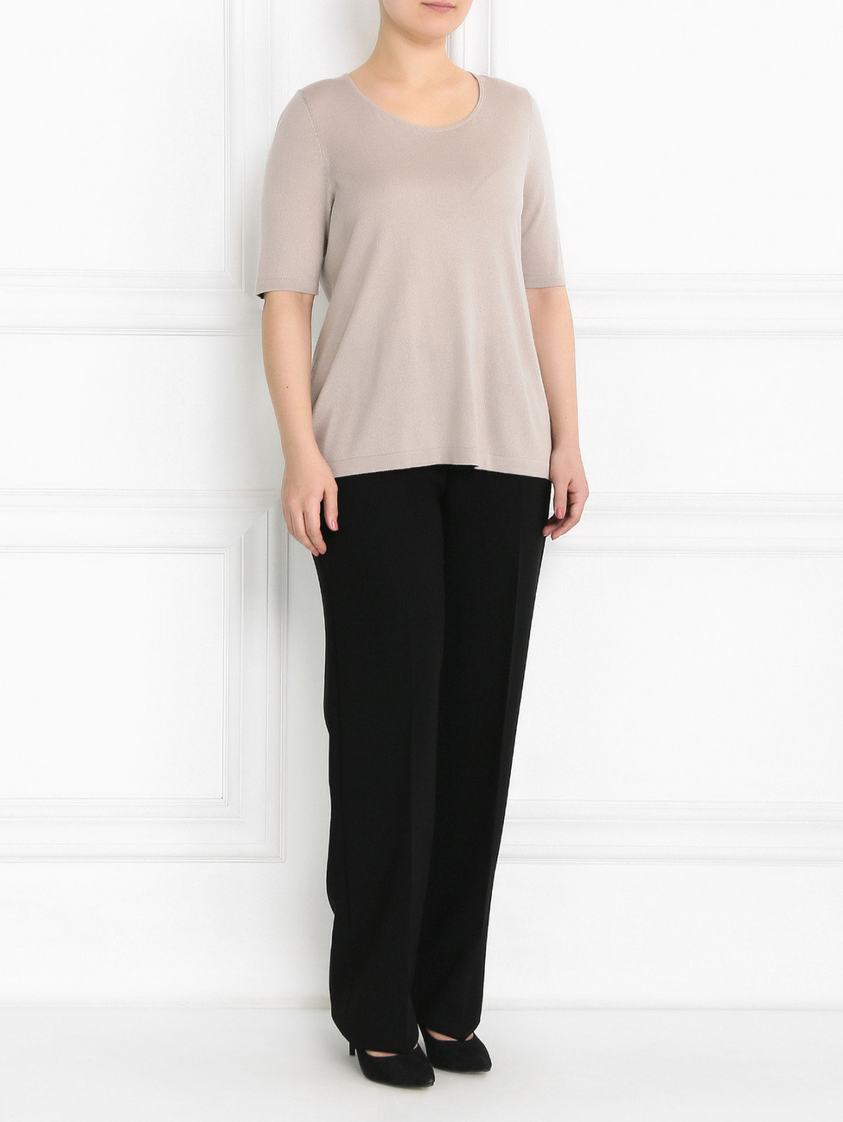 Прямые классические брюки Marina Rinaldi  –  Модель Общий вид  – Цвет:  Черный