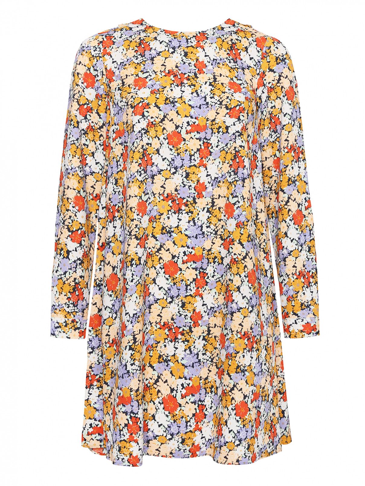 Платье-мини из цветочным узором Max&Co  –  Общий вид  – Цвет:  Мультиколор