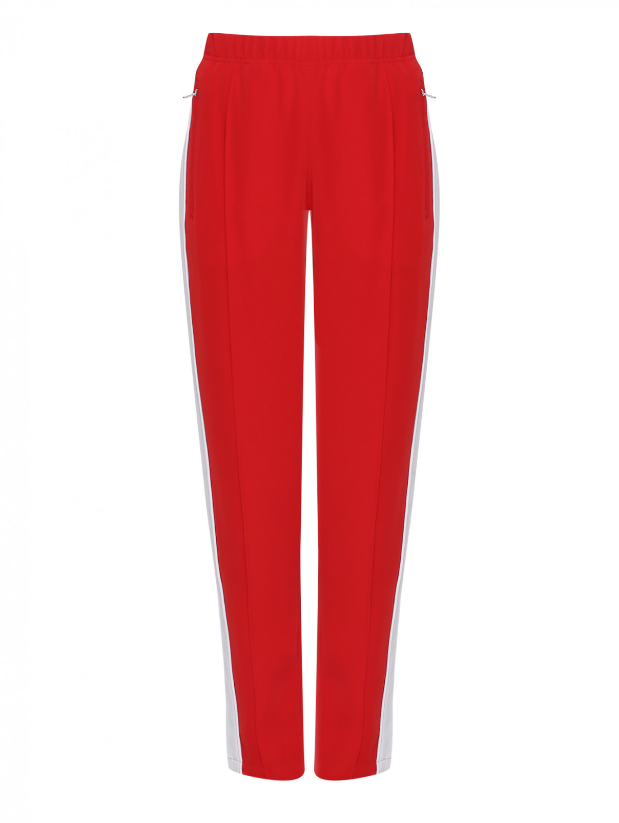 Брюки на резинке с контрастной отделкой Calvin Klein  –  Общий вид  – Цвет:  Красный