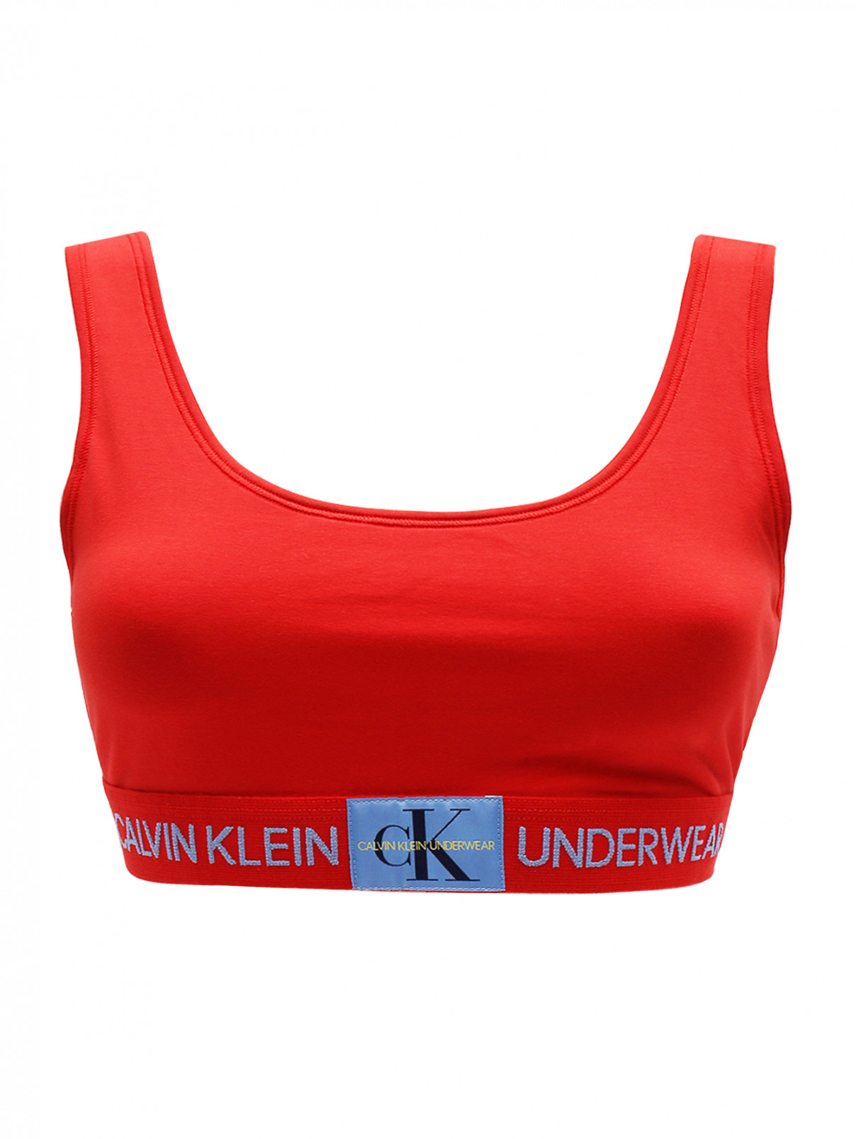 Бюстгальтер спортивный Calvin Klein  –  Общий вид  – Цвет:  Красный