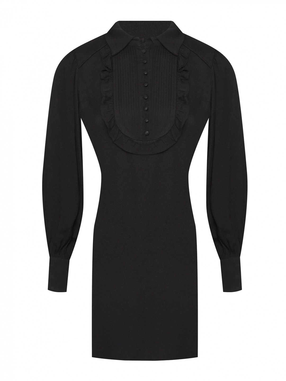 Платье из вискозы с оборками Suncoo  –  Общий вид  – Цвет:  Черный