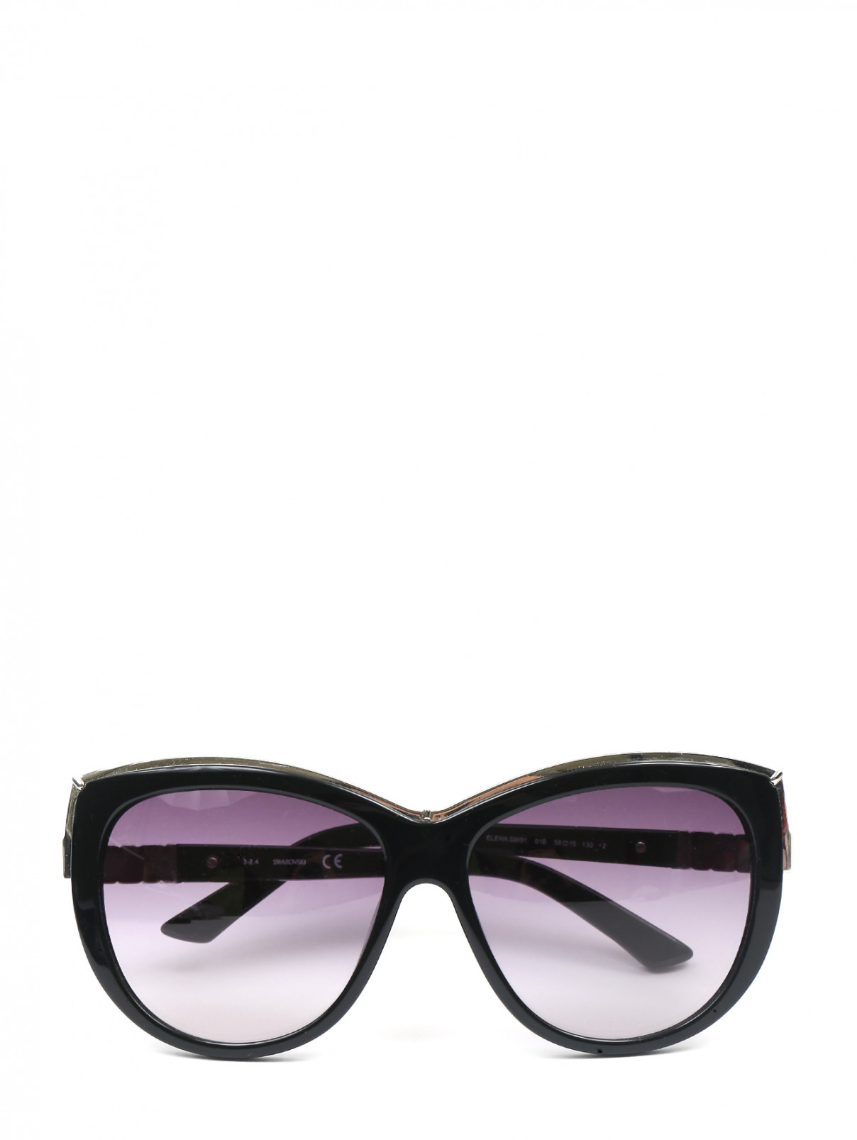 Солнцезащитные очки в пластиковой оправе Swarovski  –  Общий вид  – Цвет:  Черный