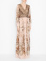 Платье из шелка с узором Alberta Ferretti  –  МодельВерхНиз