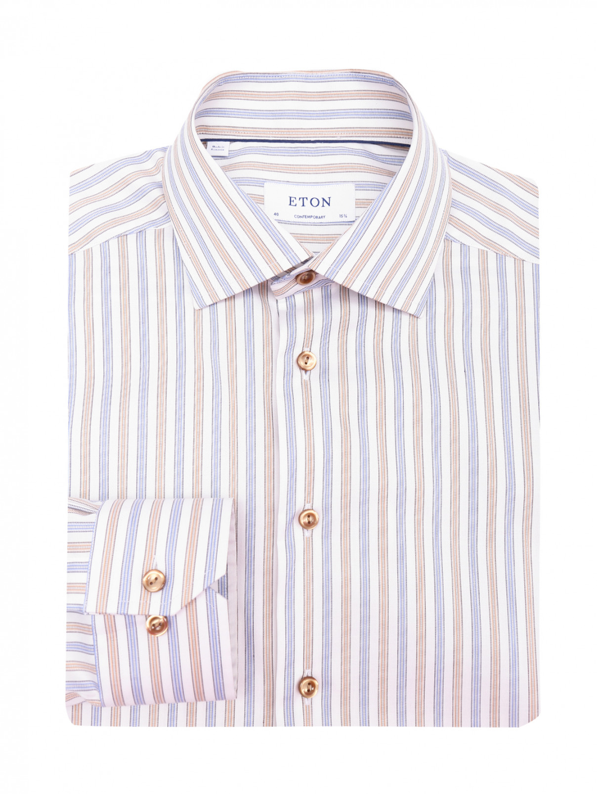 Рубашка из хлопка с узором "полоска" Eton  –  Общий вид  – Цвет:  Узор