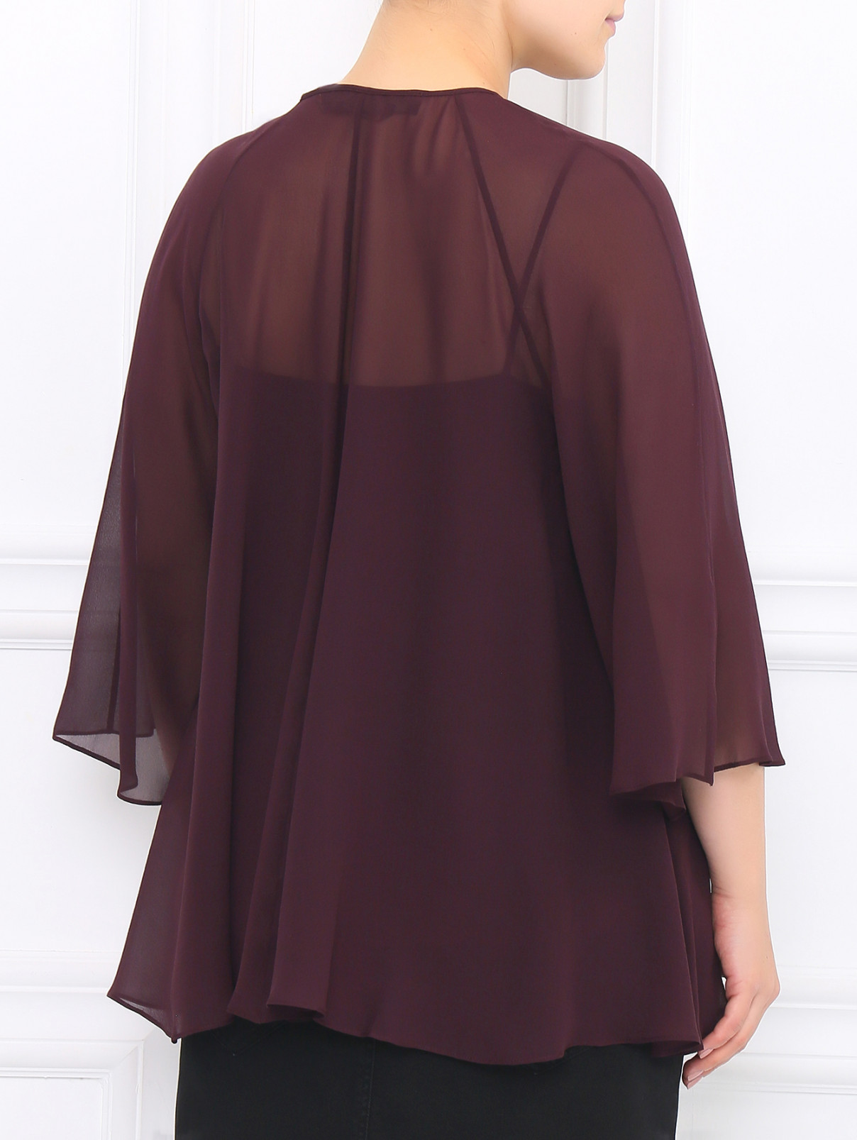 Блуза из шелка декорированная бисером Marina Rinaldi  –  Модель Верх-Низ1  – Цвет:  Фиолетовый