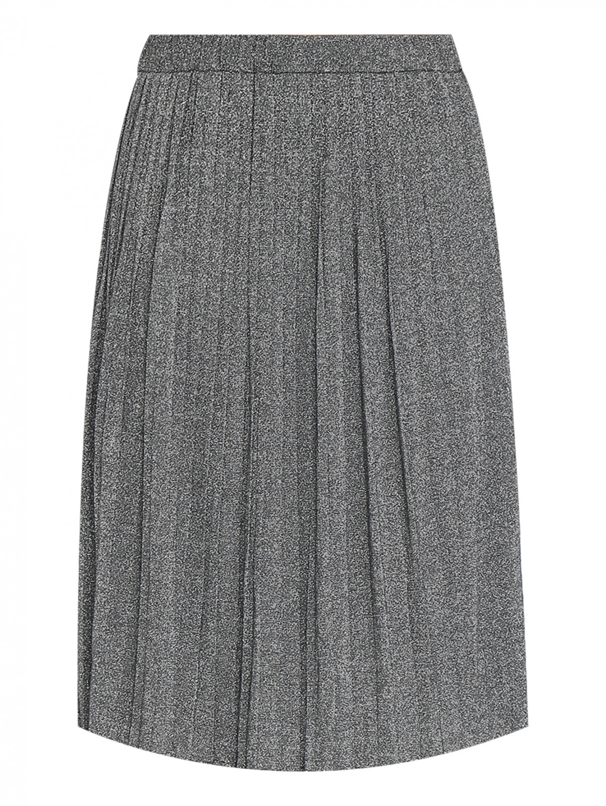 Юбка-плиссе с металлизированной нитью Elena Miro  –  Общий вид  – Цвет:  Серый