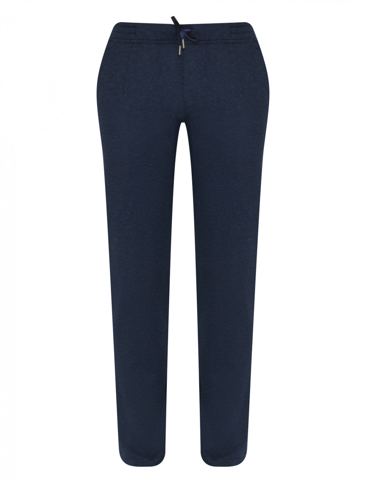Трикотажные брюки из хлопка на резинке Capobianco  –  Общий вид  – Цвет:  Синий