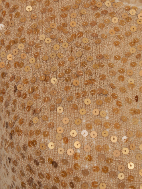 Платье-мини из кашемира декорированное пайетками - Деталь