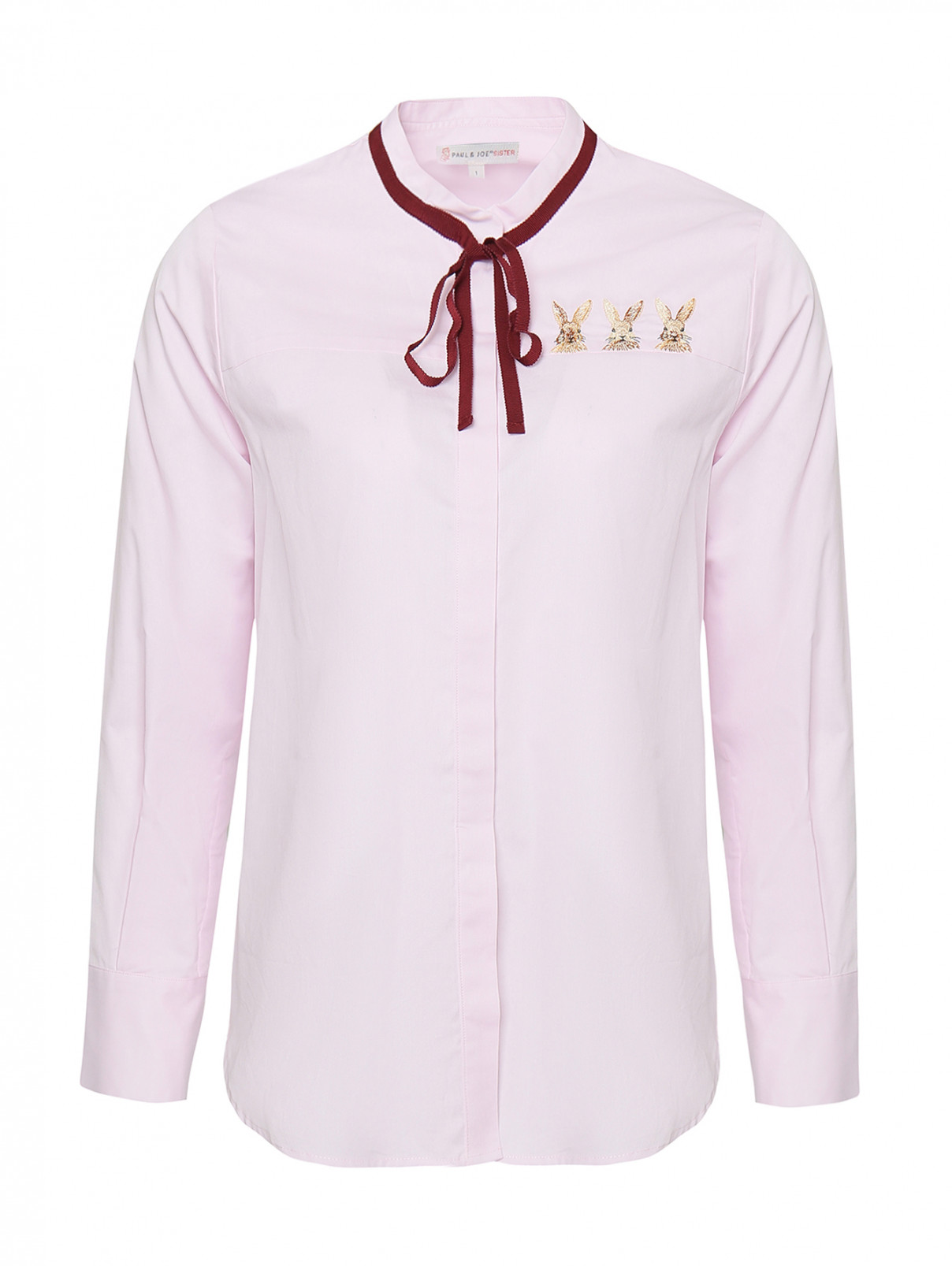 Блуза из хлопка с вышивкой Paul&Joe Sister  –  Общий вид  – Цвет:  Розовый