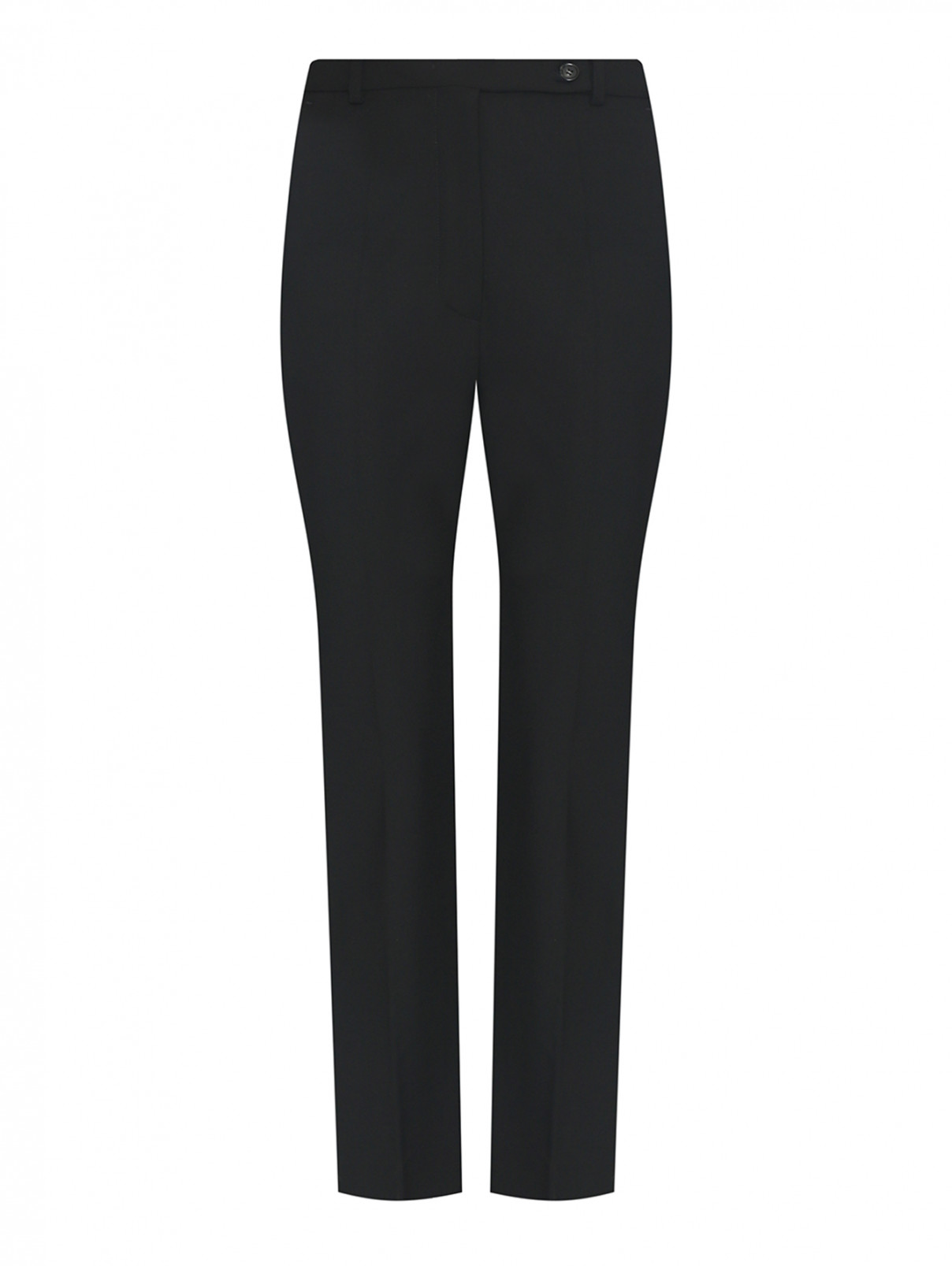 Укороченные брюки из шерсти Sportmax  –  Общий вид  – Цвет:  Черный