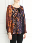 Блуза из шелка с абстрактным узором Alberta Ferretti  –  Модель Верх-Низ