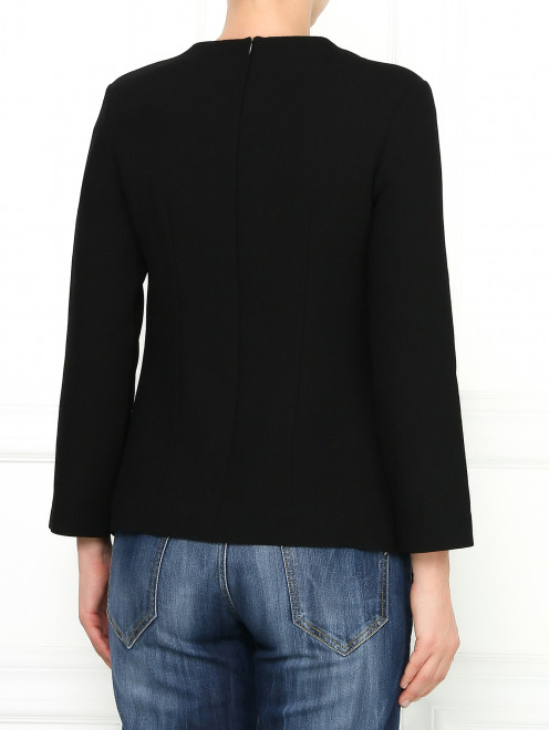 Блуза из шерсти декорированная перламутром  - Модель Верх-Низ1