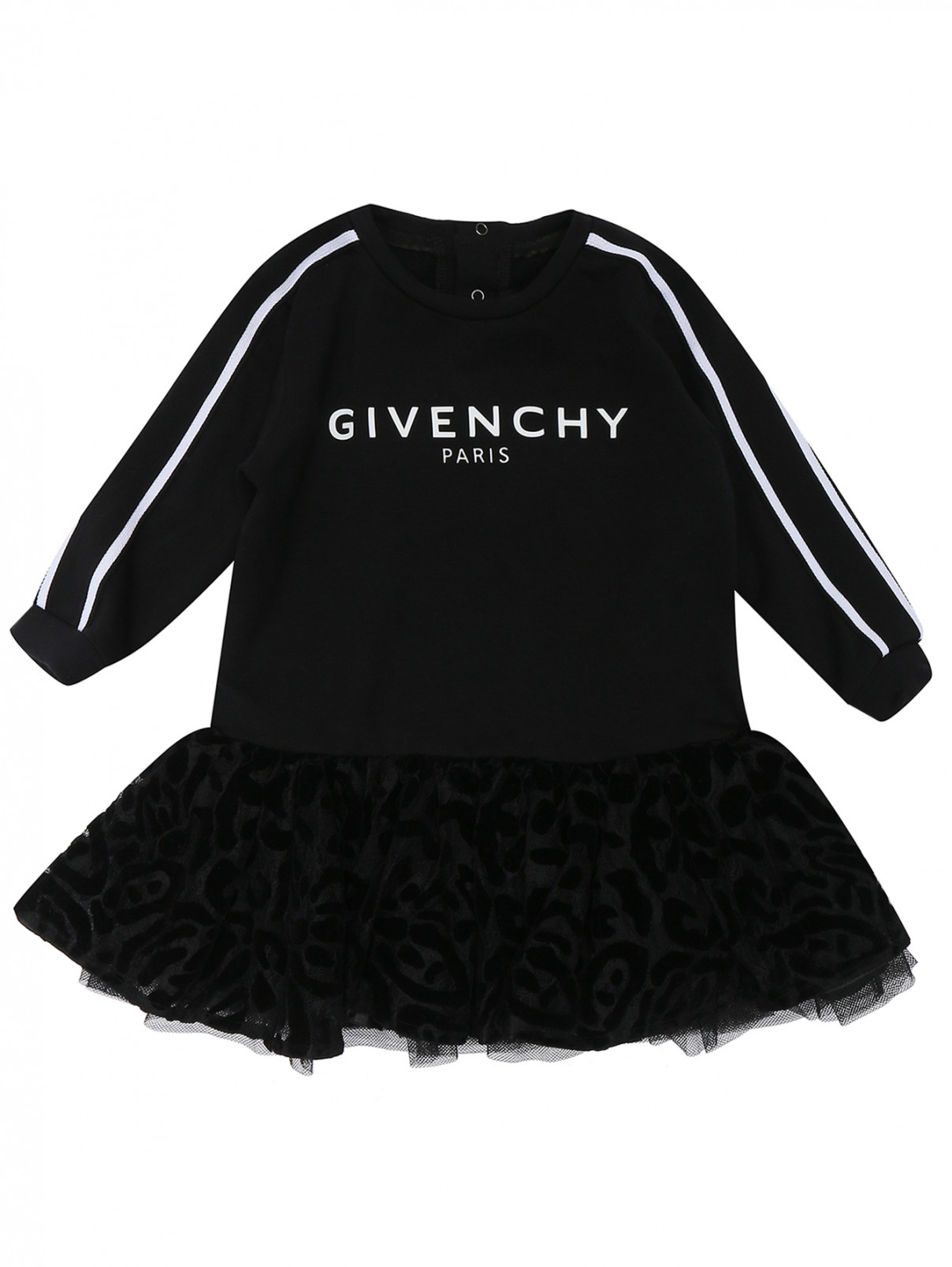 Платье с узором Givenchy  –  Общий вид  – Цвет:  Черный