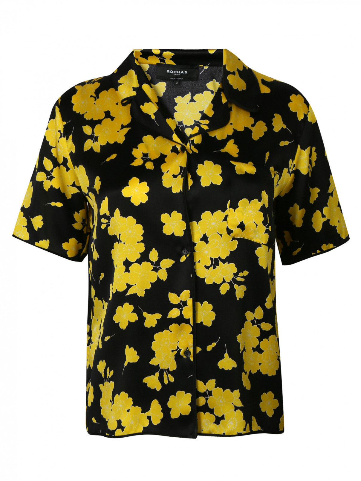 Блуза из шелка с узором Rochas  –  Общий вид  – Цвет:  Узор