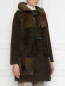Пальто с отделкой мехом лисы Blancha  –  МодельВерхНиз