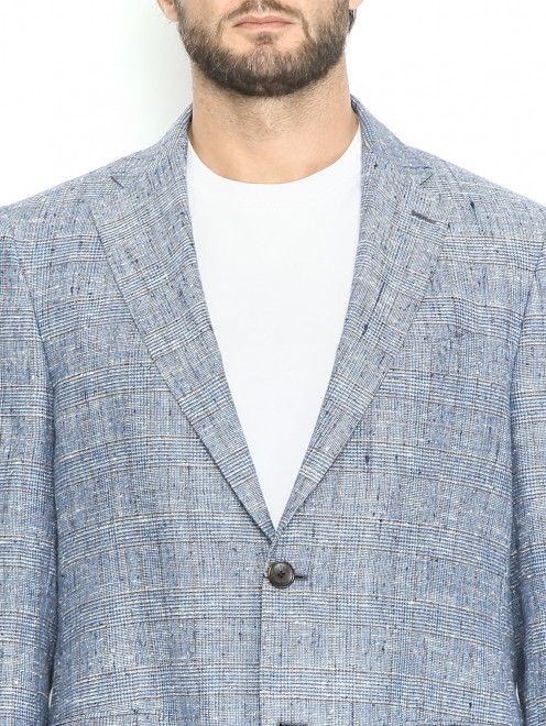 Пиджак из хлопка и шелка с узором  - МодельОбщийВид1