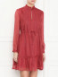 Платье из смешанного шелка с узором полоска Max&Co  –  МодельВерхНиз
