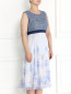 Платье из комбинированной ткани с цветочным узором Marina Rinaldi  –  Модель Верх-Низ