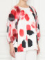 Блуза из шелка свободного кроя с узором Marina Rinaldi  –  МодельВерхНиз