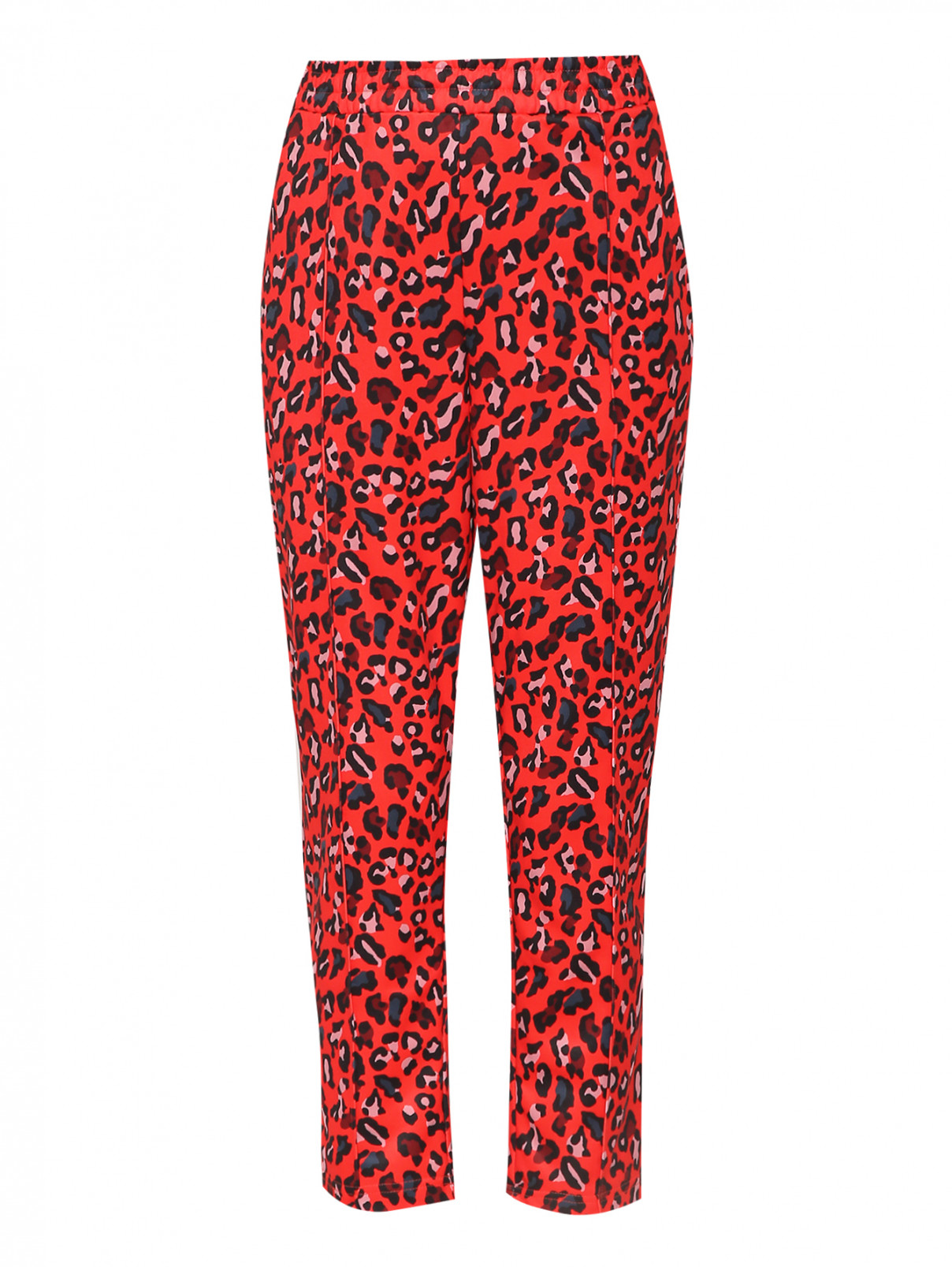 Брюки на резинке с узором Juicy Couture  –  Общий вид  – Цвет:  Красный