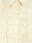 Блуза из шелка с контрастной отделкой Maison Margiela  –  Деталь