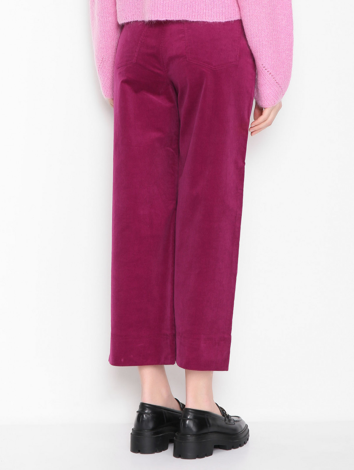 Однотонные брюки из хлопка с карманами Suncoo  –  МодельВерхНиз1  – Цвет:  Красный
