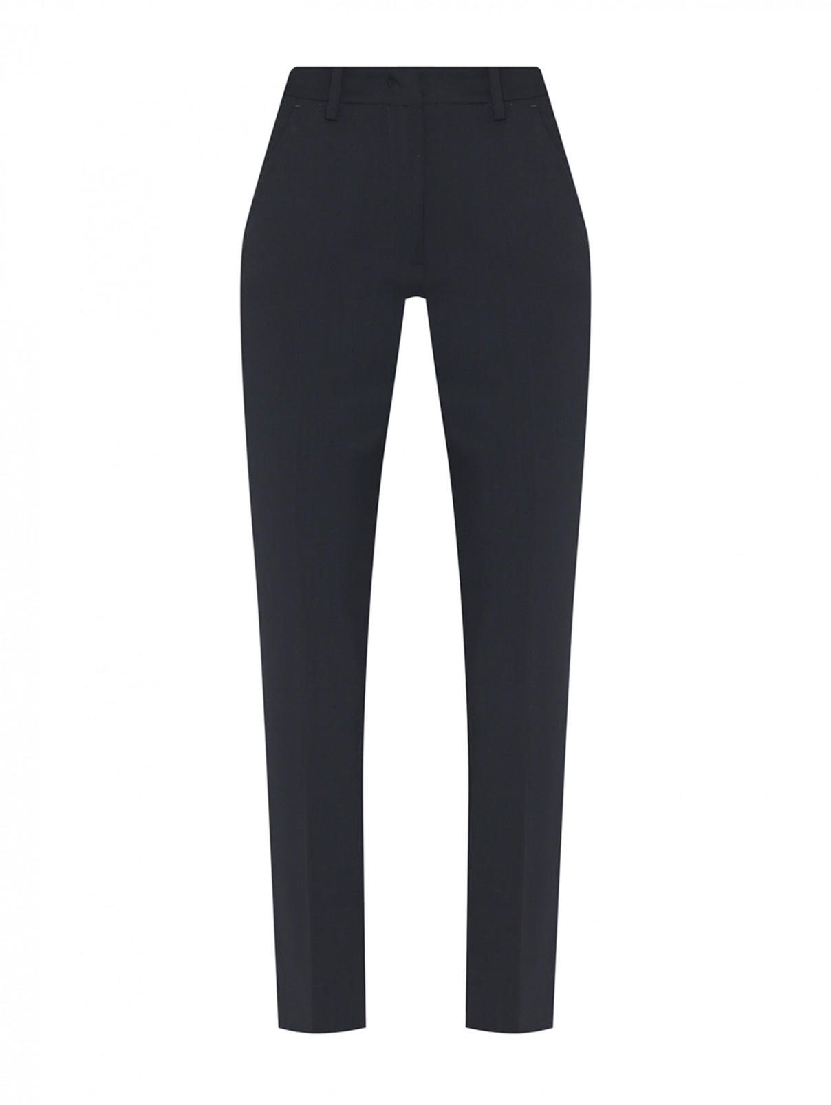 Однотонные брюки из шерсти Weekend Max Mara  –  Общий вид  – Цвет:  Синий
