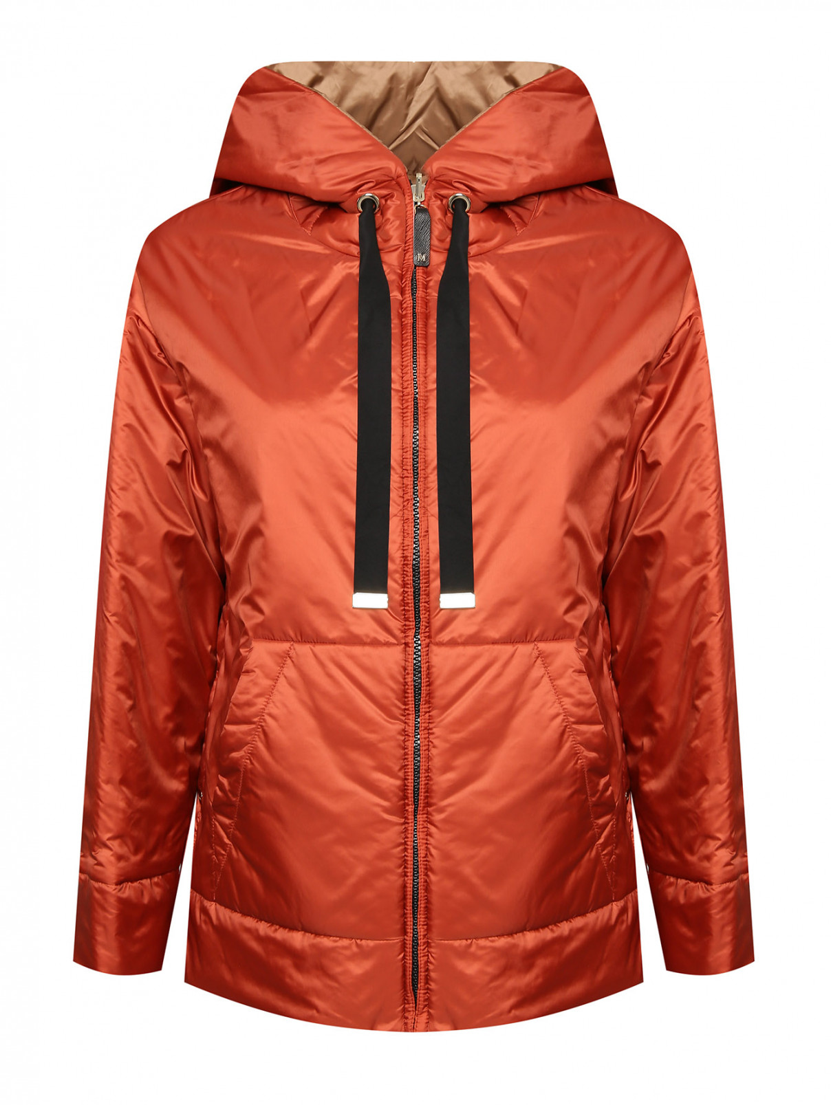 Куртка с капюшоном на молнии Max Mara  –  Общий вид  – Цвет:  Оранжевый